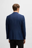 Slim-fit jacket patterned wool