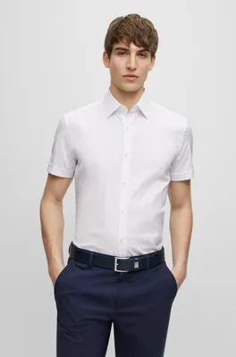 Slim-fit shirt easy-iron stretch poplin