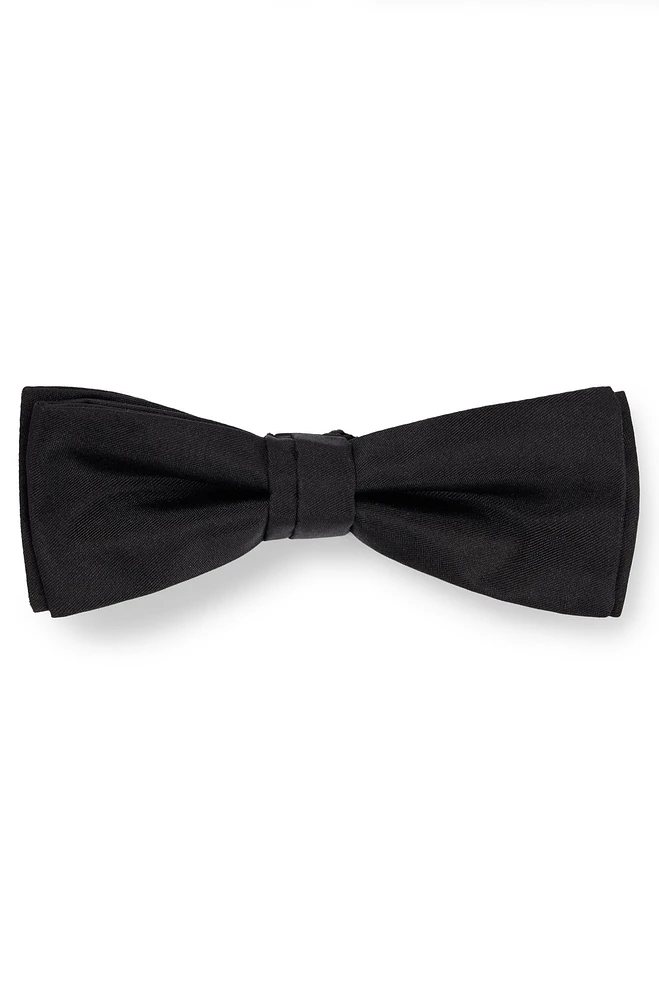 BOSS - Italian-made bow tie in silk jacquard - Black