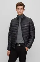 Water-repellent padded jacket with tonal logo