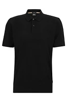 Mercerised-cotton polo shirt with logo inserts