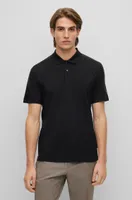 Mercerised-cotton polo shirt with logo inserts