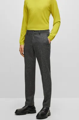 Micro-pattern trousers a wool blend with silk