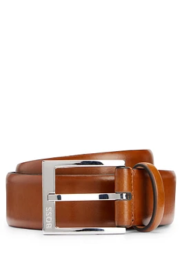 Italian-made belt with branded buckle