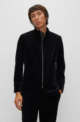Extra-slim-fit jacket stretch velvet