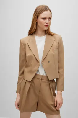 Relaxed-fit jacket with cropped length and concealed closure
