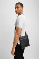 Structured-leather envelope bag with logo detail