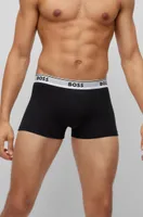 Three-pack of stretch-cotton trunks with logo