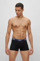 Three-pack of stretch-cotton trunks with logo