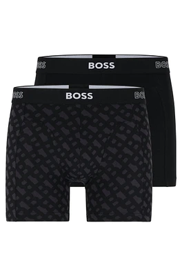 Two-pack of boxer briefs with logo waistbands