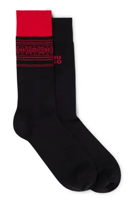 Two-pack of regular-length socks with logo details