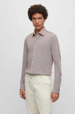 Slim-fit shirt cotton piqué jersey