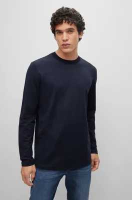 Cotton-silk long-sleeved T-shirt with bubble structure