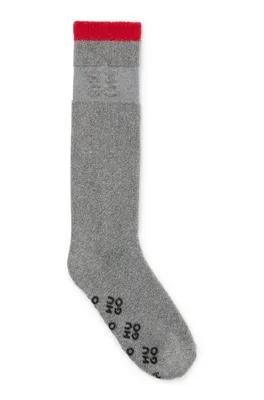 Cotton-blend house socks with stacked logos
