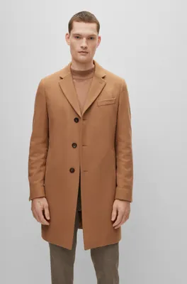 Slim-fit coat a virgin-wool blend