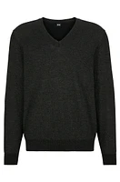 Relaxed-fit wool-blend sweater with V neckline