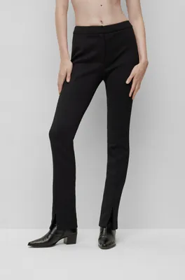 Skinny-fit trousers piqué jersey with zipped hems