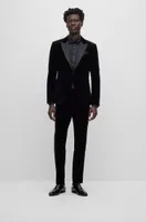 Slim-fit tuxedo jacket pure-cotton velvet