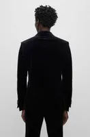 Slim-fit tuxedo jacket pure-cotton velvet