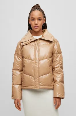 Glossy padded vinyl jacket