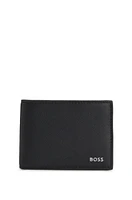Structured billfold wallet with logo trim