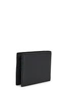 Structured billfold wallet with logo trim