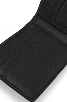 Structured billfold wallet with logo trim