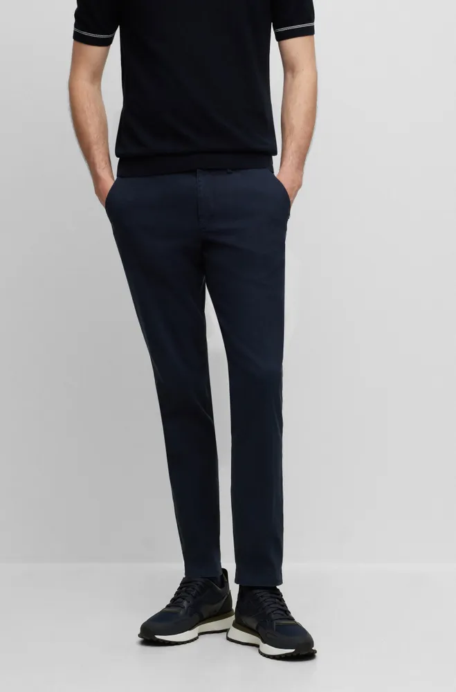 Slim-fit chinos a stretch-cotton blend