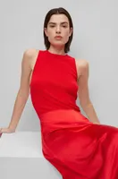 Slim-fit sleeveless dress tonal fabrics