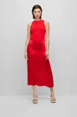 Slim-fit sleeveless dress tonal fabrics