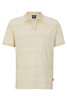 Multi-toned jacquard polo shirt mercerized cotton