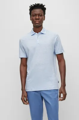 Regular-fit polo shirt two-tone linen