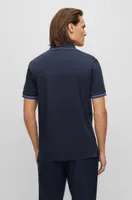 Interlock-cotton polo shirt with contrast tipping