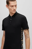 Cotton-piqué polo shirt with monogram inserts