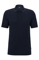 Cotton-piqué polo shirt with monogram inserts