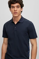 Cotton-piqué polo shirt with monogram inserts