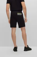 Cotton-blend regular-fit shorts with embroidered logos