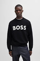 Relaxed-fit cotton-terry sweatshirt with rubber-print logo