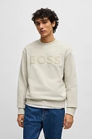 Relaxed-fit cotton-terry sweatshirt with rubber-print logo