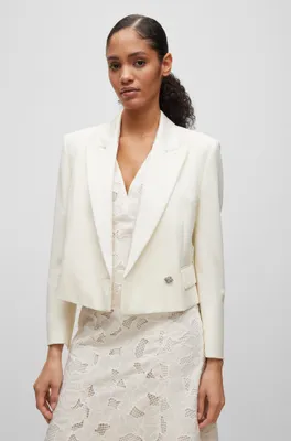 Relaxed-fit jacket wool-blend twill