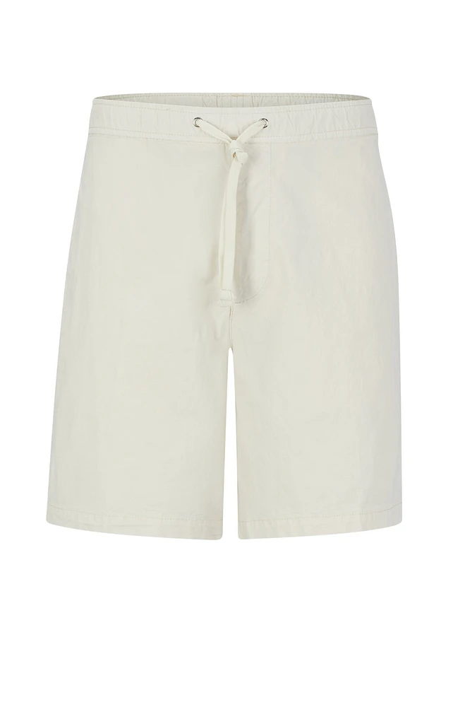 Regular-fit shorts paper-touch stretch cotton