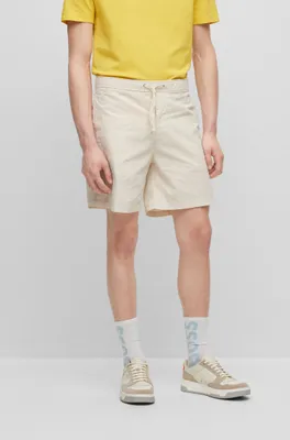 Regular-fit shorts paper-touch stretch cotton