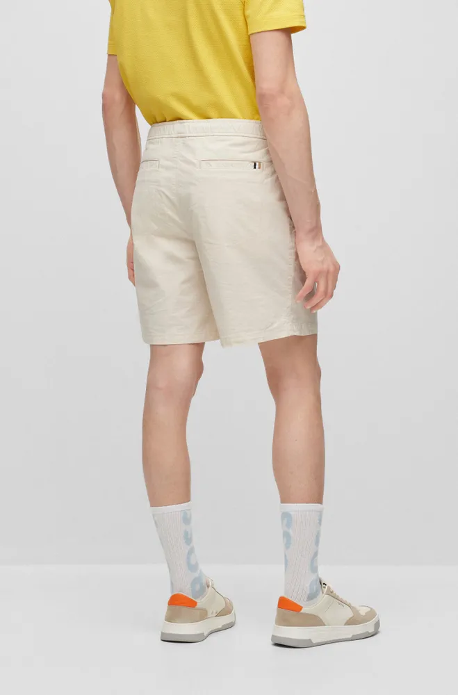 Regular-fit shorts paper-touch stretch cotton