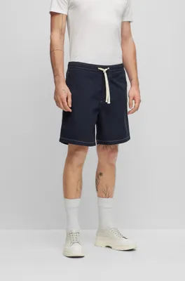 Regular-fit shorts paper-touch stretch cotton