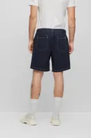 Regular-fit shorts paper-touch stretch cotton