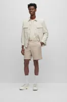 Slim-fit shorts cotton-blend poplin