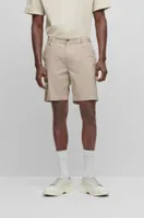 Slim-fit shorts cotton-blend poplin