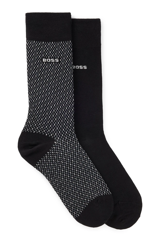 Two-pack of regular-length socks with logo details