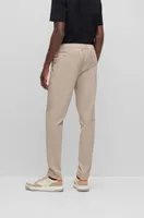 Slim-fit trousers a patterned stretch-cotton blend