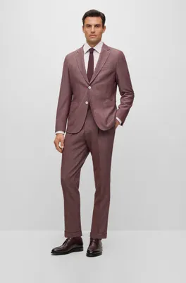 Slim-fit suit a patterned wool blend